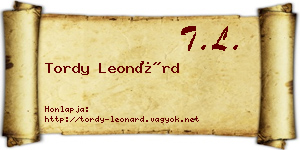 Tordy Leonárd névjegykártya